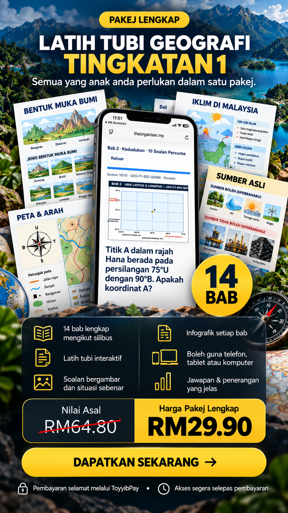 Pakej lengkap Geografi Tingkatan 1 RM29.90
